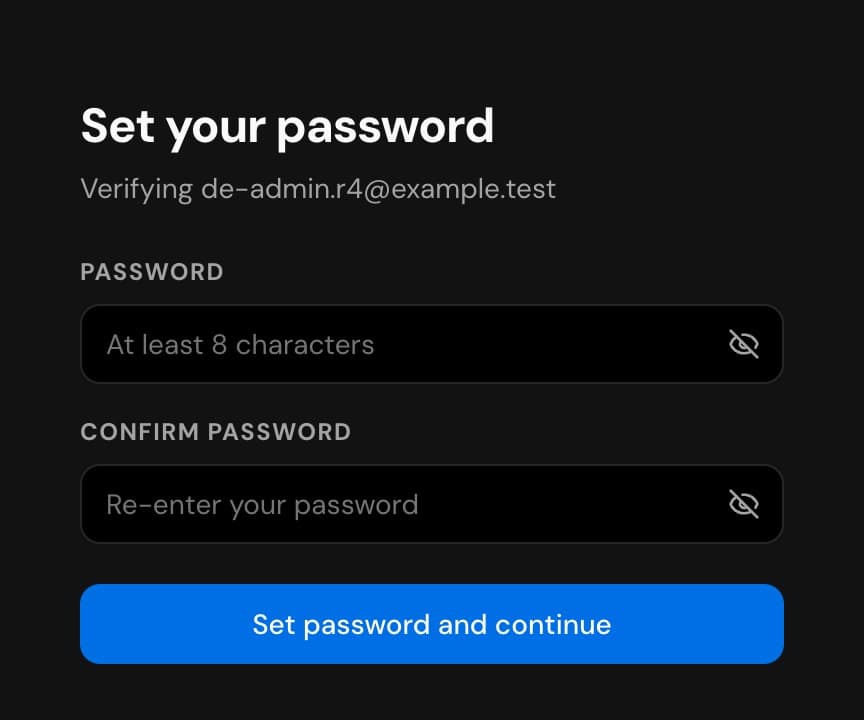 Set your password